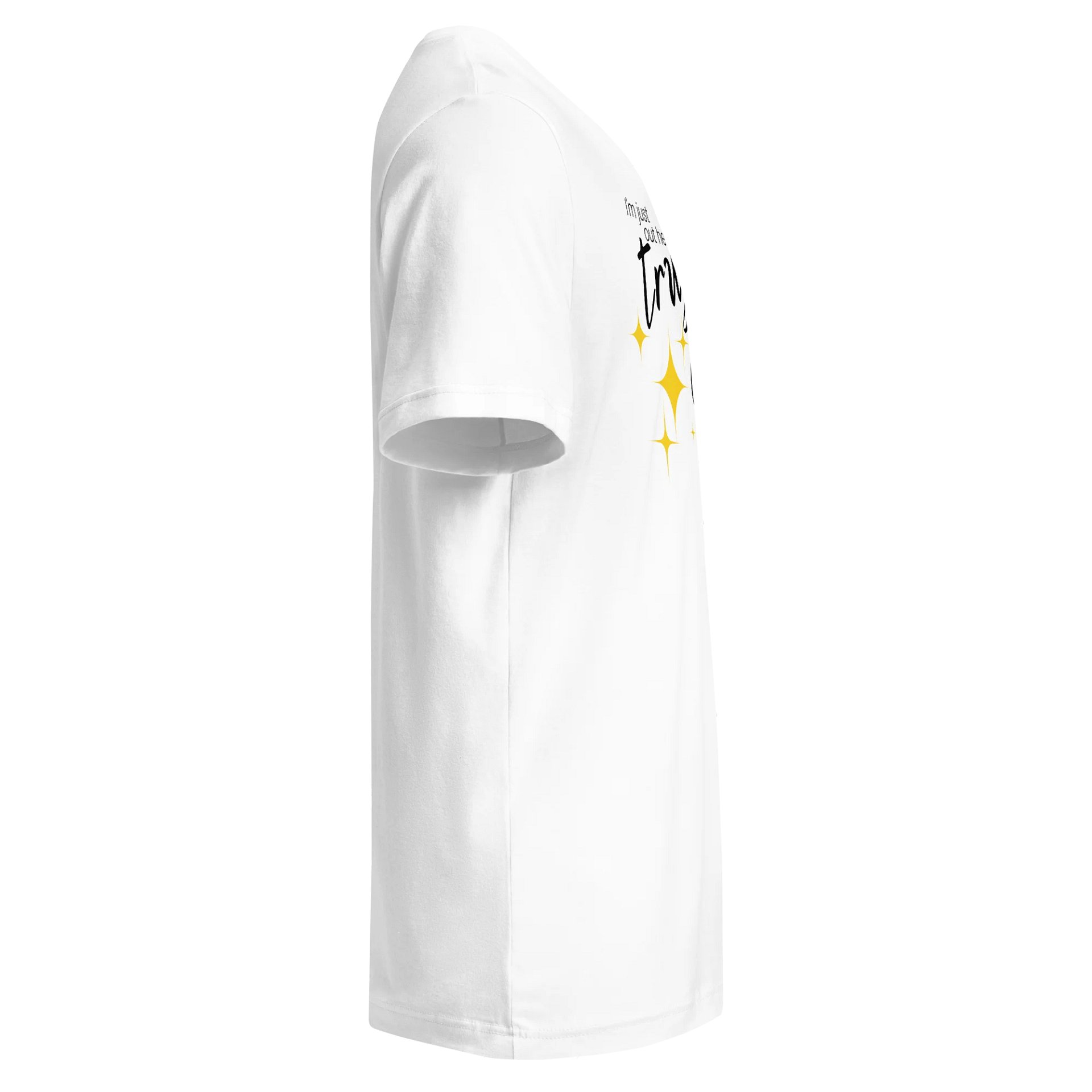 I'm Just Out Here Trusting God V-Neck Tee - White - Lightweight and Stylish product image (5)