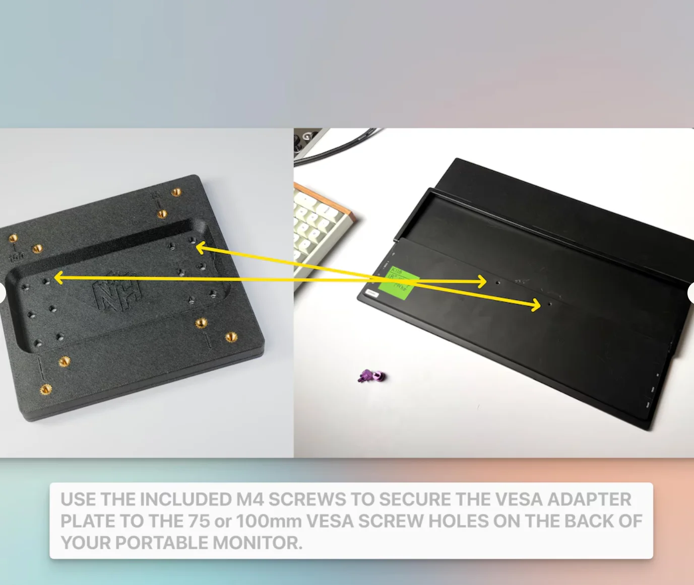 Veptor Convert | Portable Monitor 2 to 4 VESA Screw Converter product image (5)