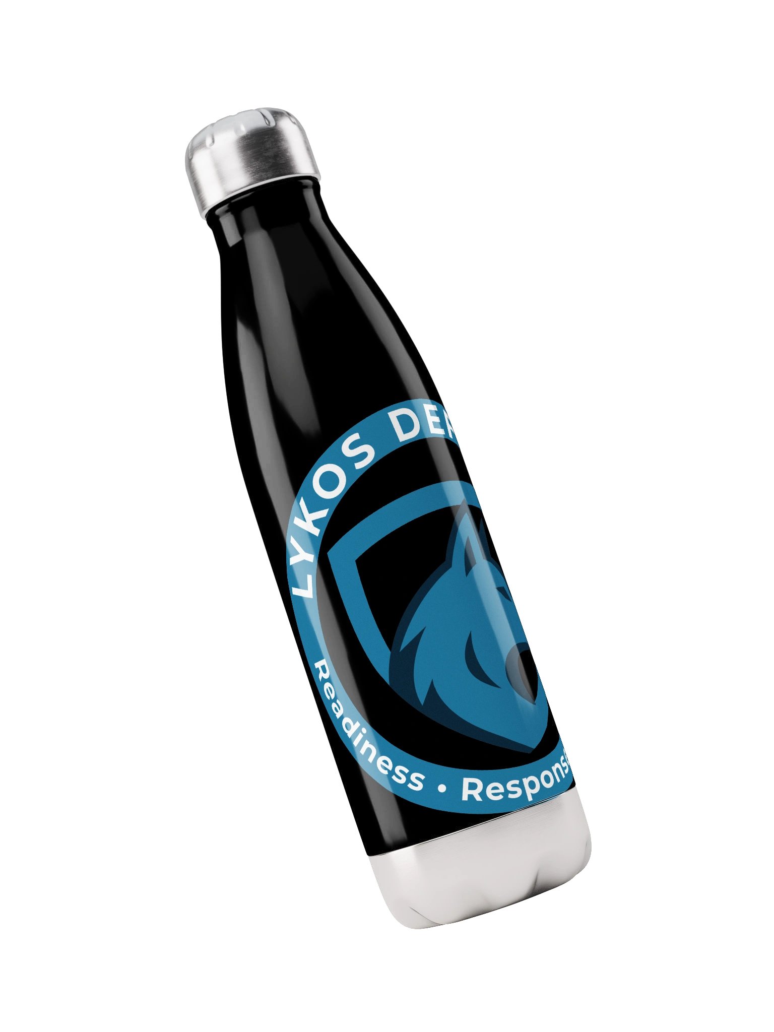 Lykos Defence Wolf Logo Stainless Steel Water Bottle product image (3)