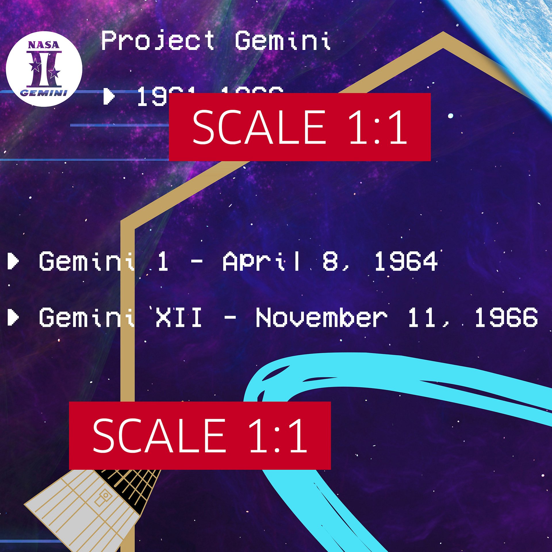 NASA Project Gemini (1961–1966) [synthwave/vaporwave/retrowave] — space poster, retrowave poster, neon poster, aesthetic poster product image (5)