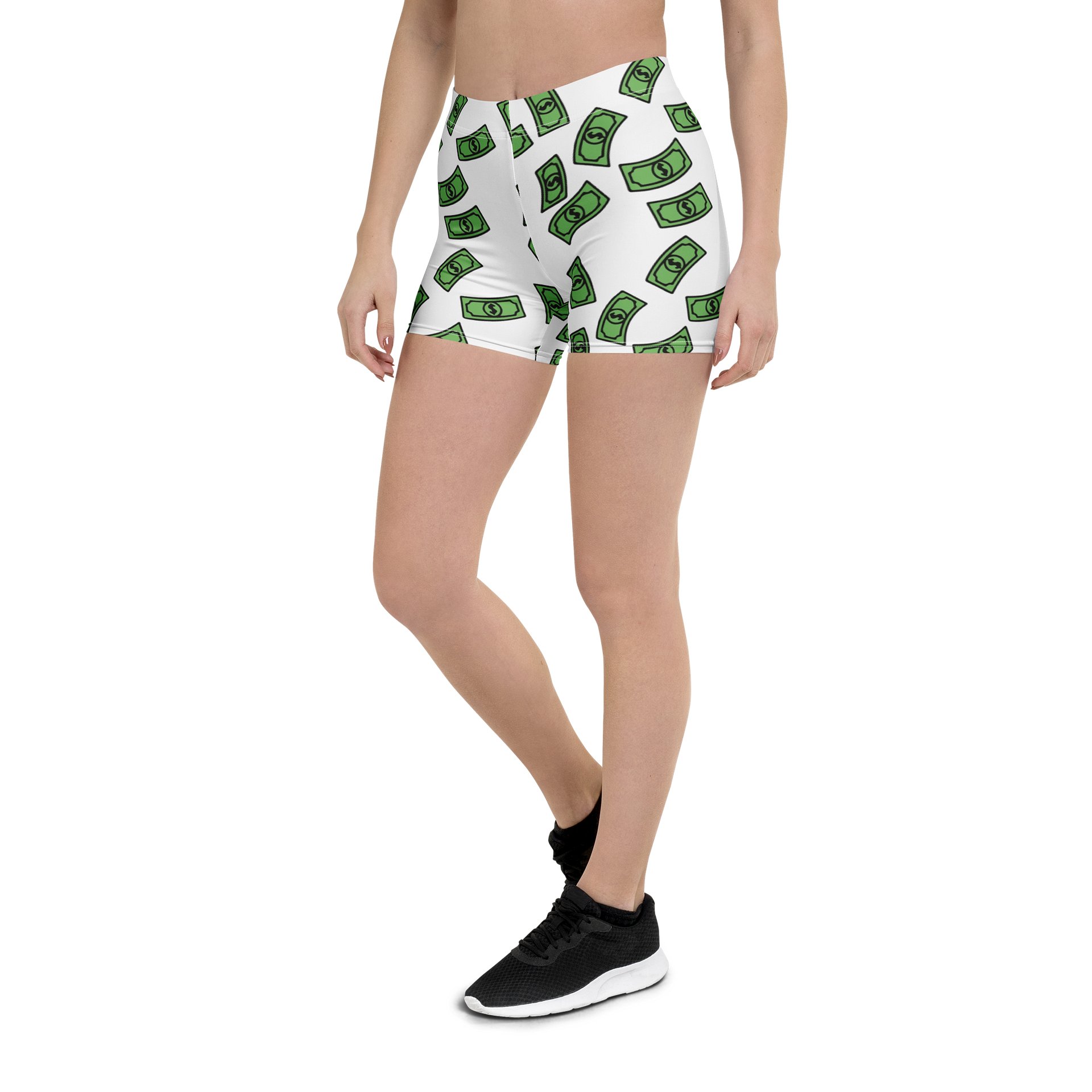 dollar bills ladies all over print shorts product image (6)