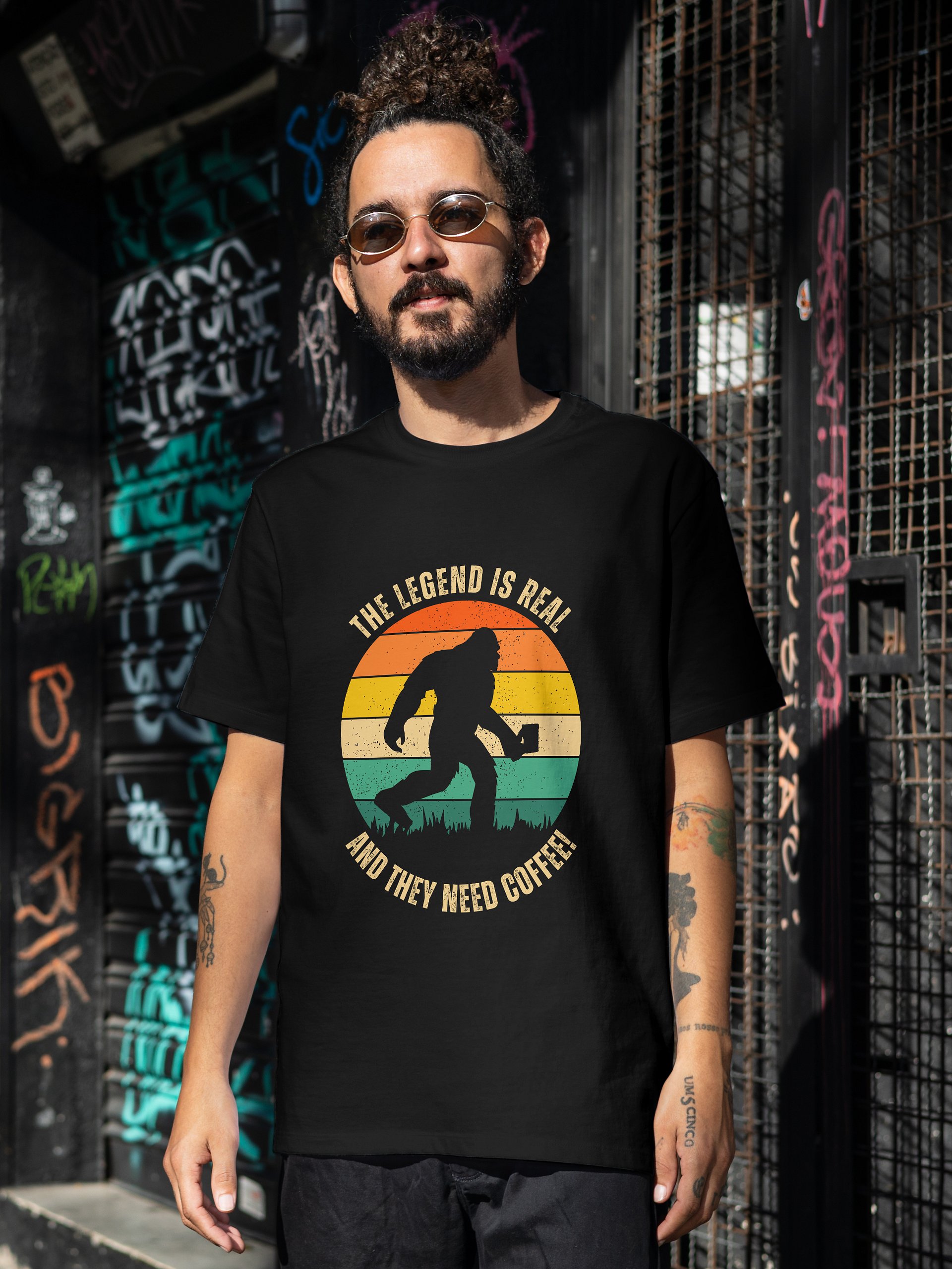 Retro Sasquatch Coffee T-Shirt product image (4)