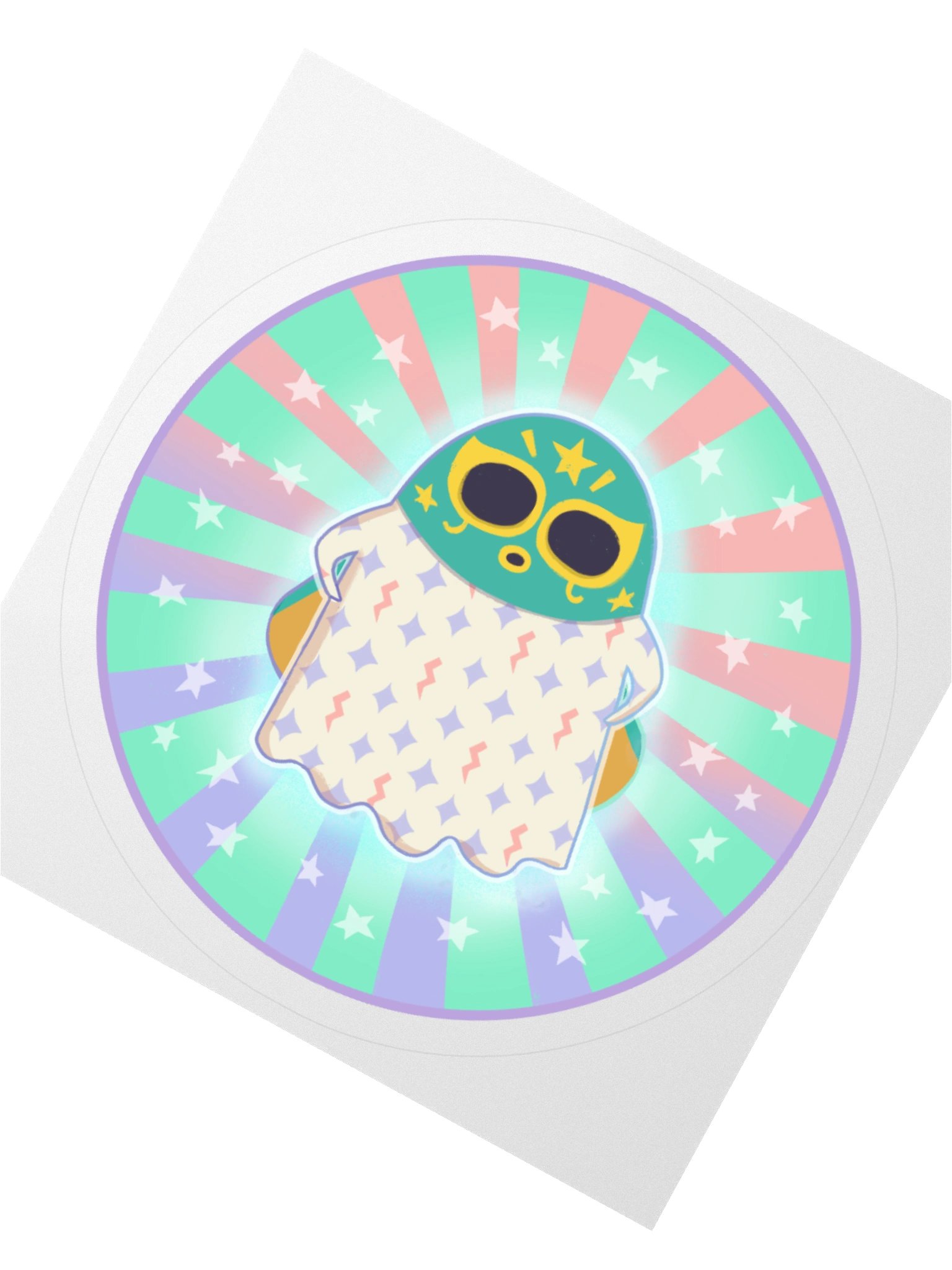 Pastel Little Ghost Luchador - Vinyl Sticker product image (1)