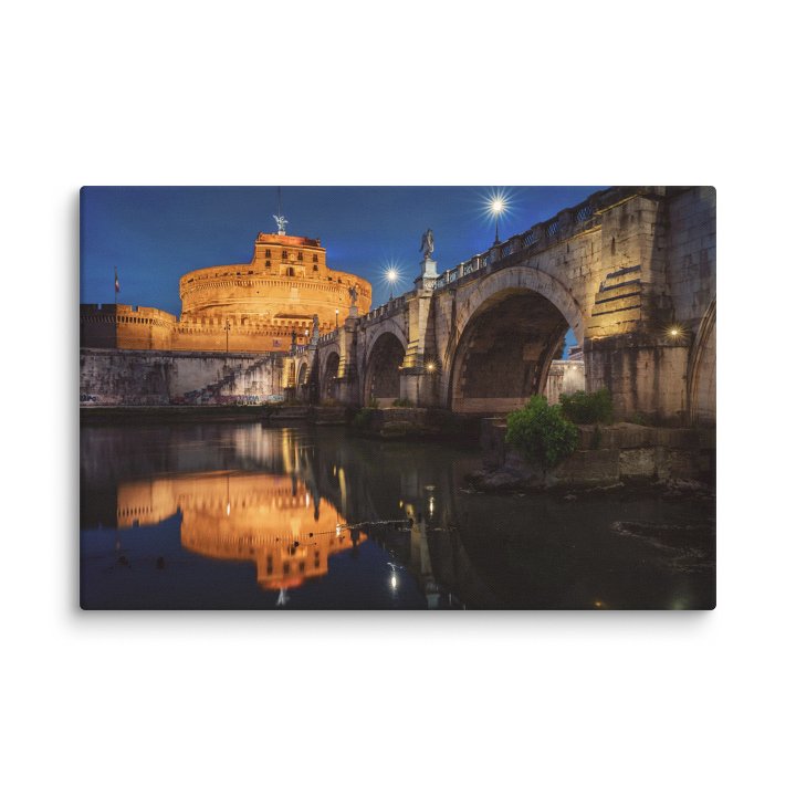 Reflections at Ponte Sant'Angelo, Rome, Italy Canvas Print product image (1)