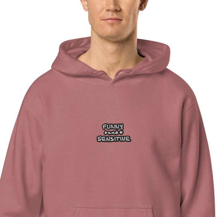 FUNNY *and* SENSITIVE (bubble design 2) embroidered pigment hoodie product image (1)