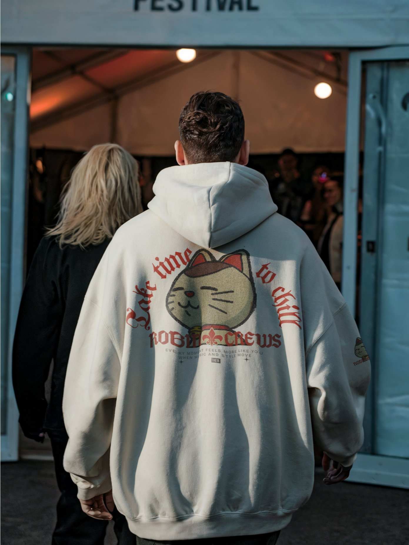 Cat Zip Hoodie with Chill Vibes product image (8)
