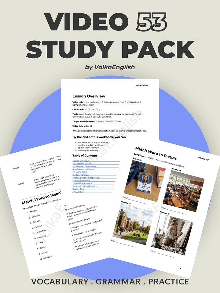 If You Understand This Conversation, Your English Is Great | Comprehensible Input - Video 53 Study Pack product image (1)