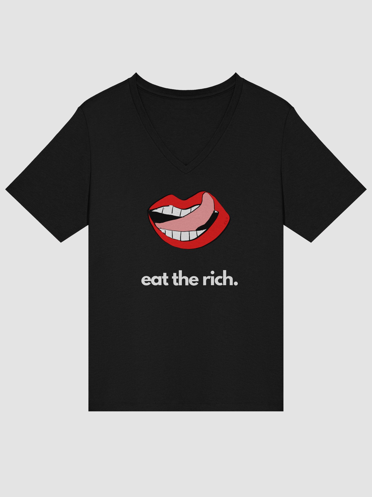Eat The Rich Relaxed V-Neck Tee product image (10)