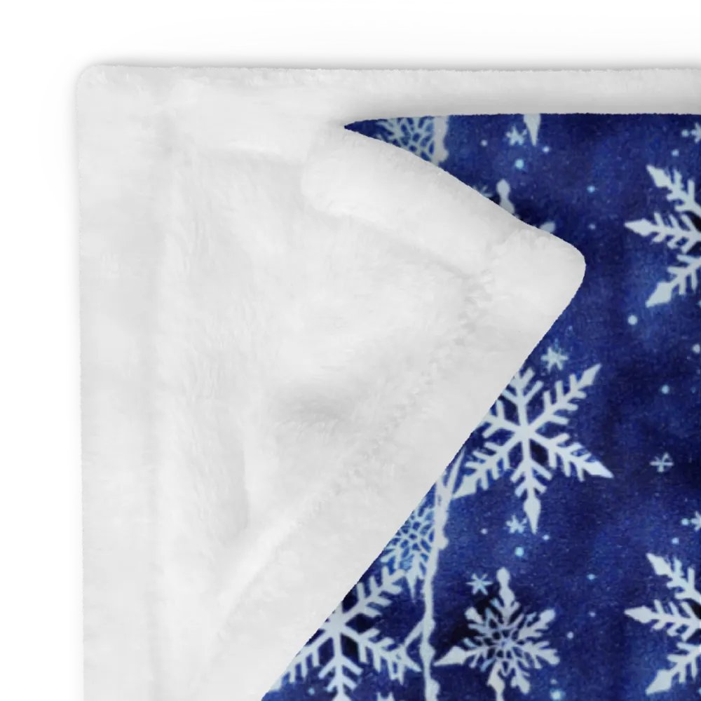 Indigo Snowflake Fluffy Blanket Throw product image (12)