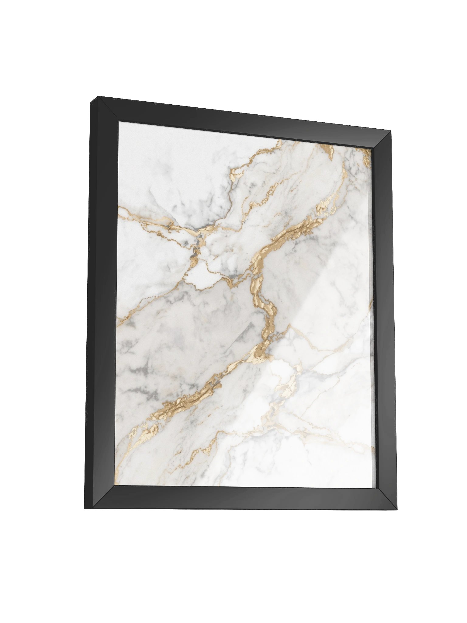 Golden Veins Marble Wall Art | Elegant White & Gold Abstract Decor 28×36 cm product image (6)