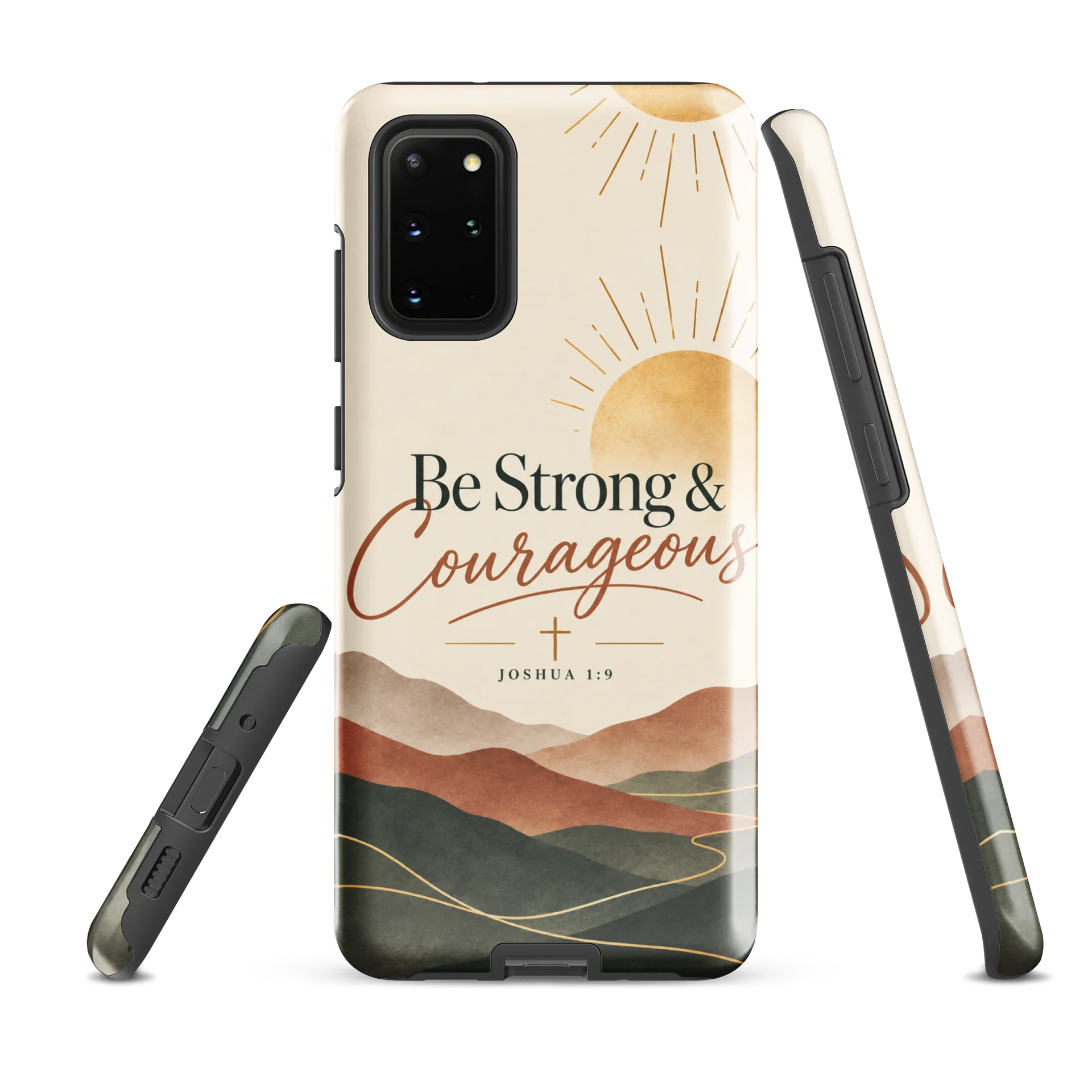 Be Strong & Courageous Tough Samsung Galaxy Case – Joshua 1:9 Matte Christian Phone Case product image (1)