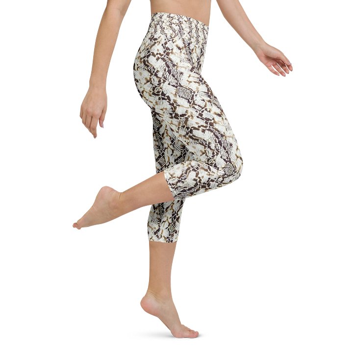 Beige Snake Skin Capri Leggings product image (1)