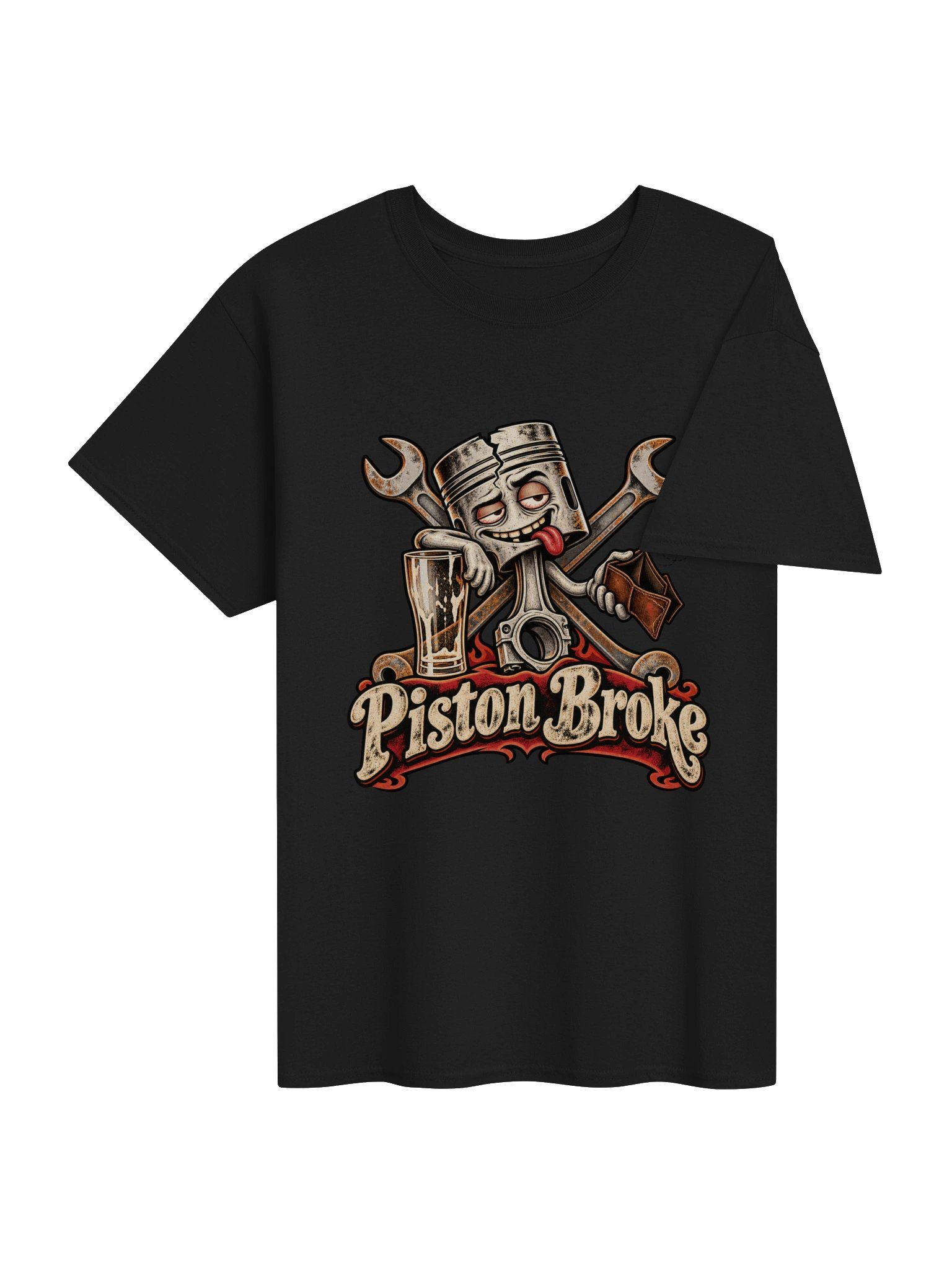 Piston Broke Funny Mechanic & Biker T-Shirt product image (4)