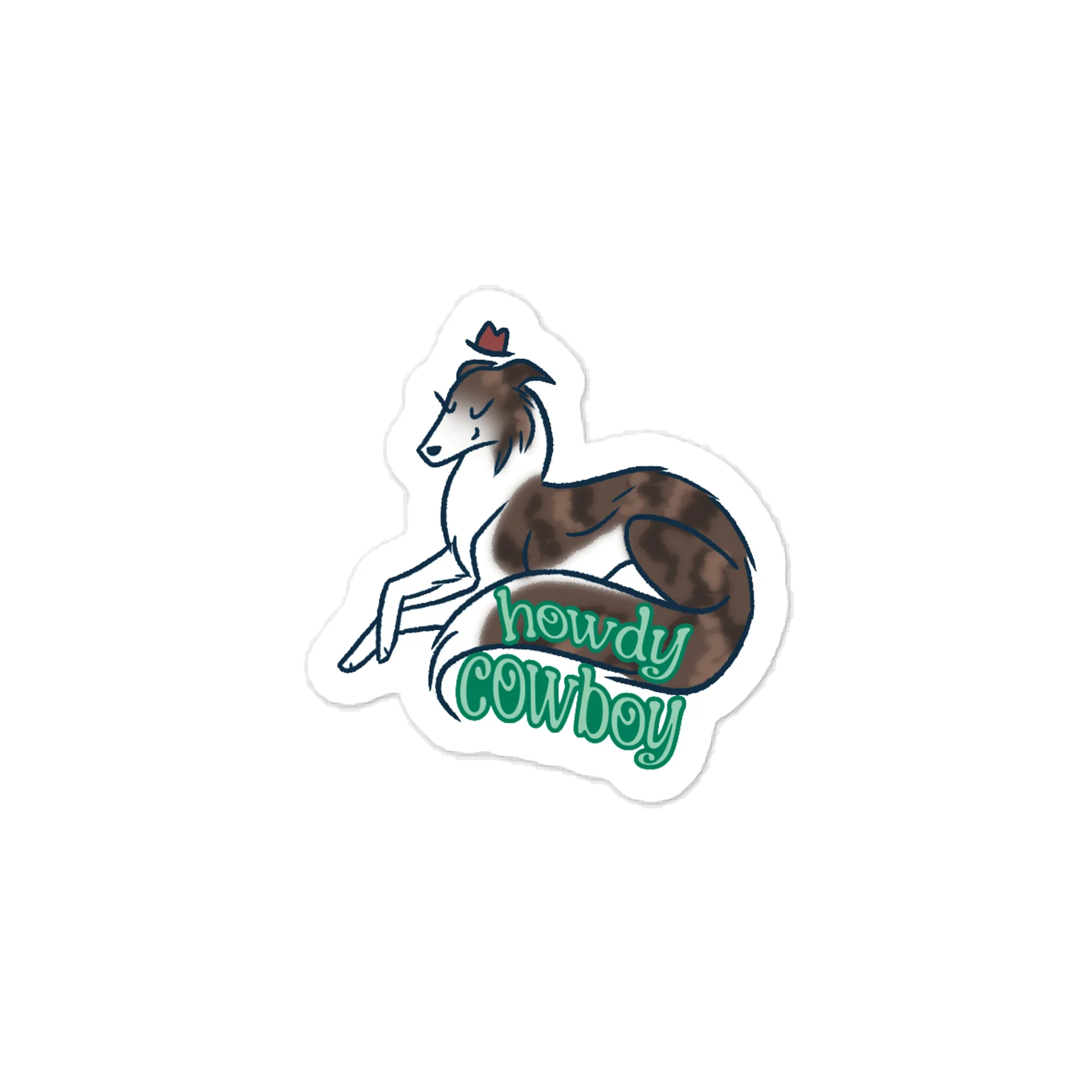Irish Marked Brindle Howdy Cowboy - Kiss-Cut Vinyl Sticker product image (1)