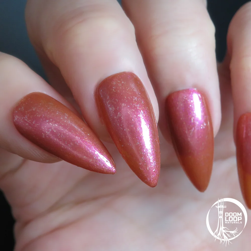 BARELY HUMAN - Deep Copper-Rose Sparkly Nail Polish product image (3)