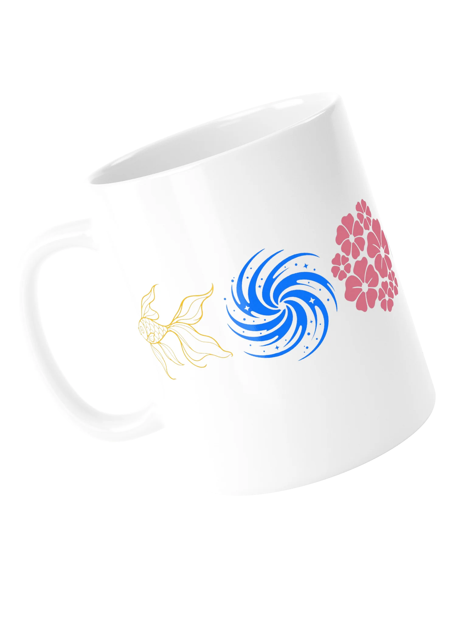 Fish, Spiral, Flowers, Robot, Earth, Tea-cup (White) product image (5)
