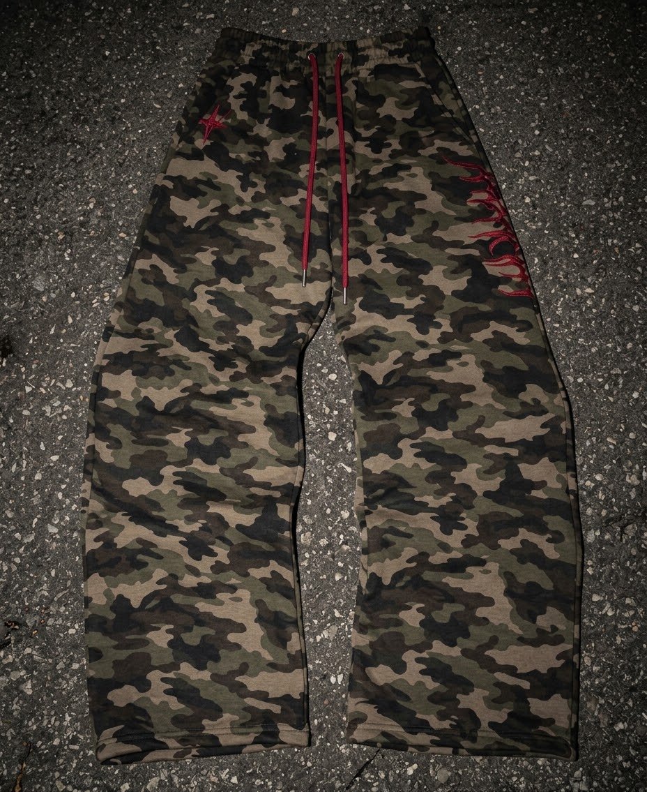 Red-Laced Camo Sweatpants product image (3)
