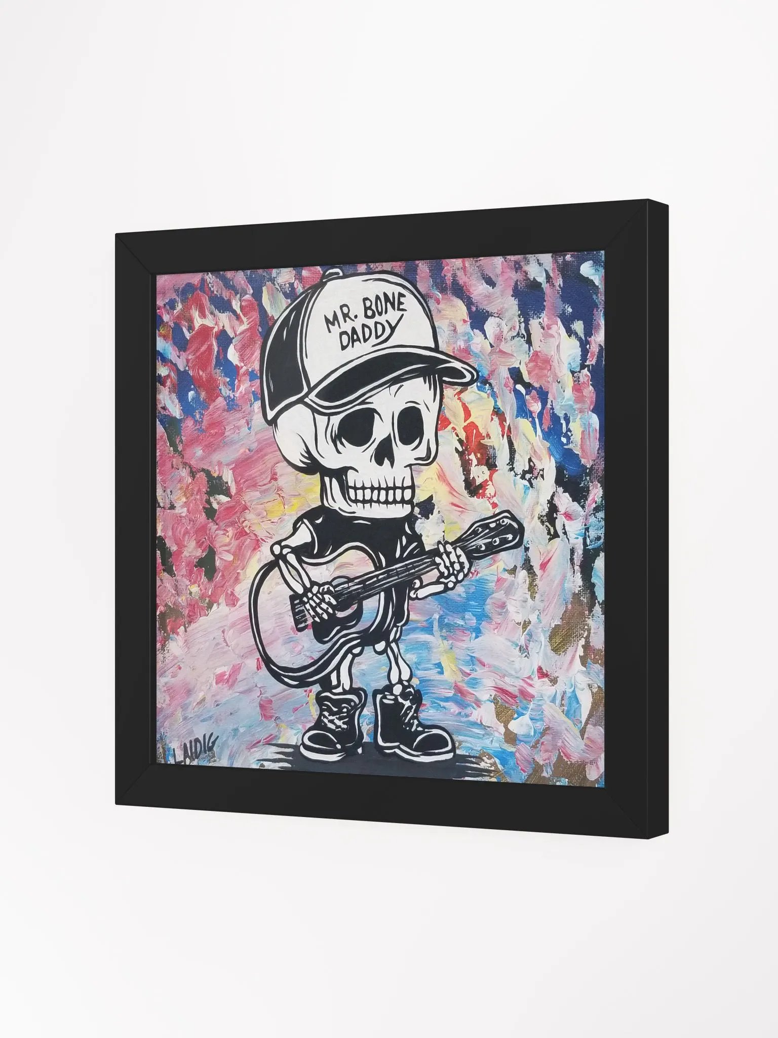 Mr. Bone Daddy Guitar Player Painting Framed Print product image (3)