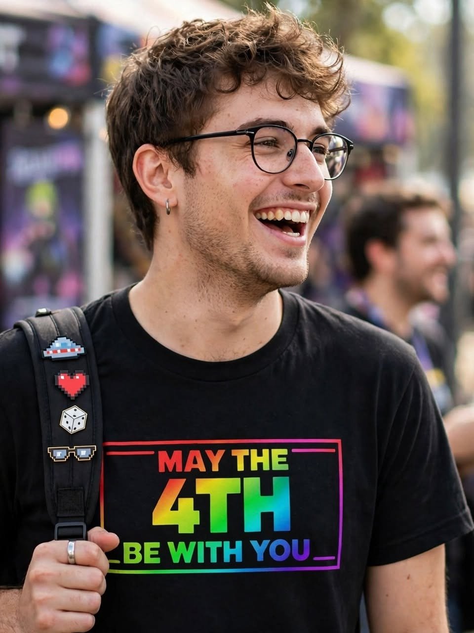 May the 4th Be With You Rainbow Tee product image (1)