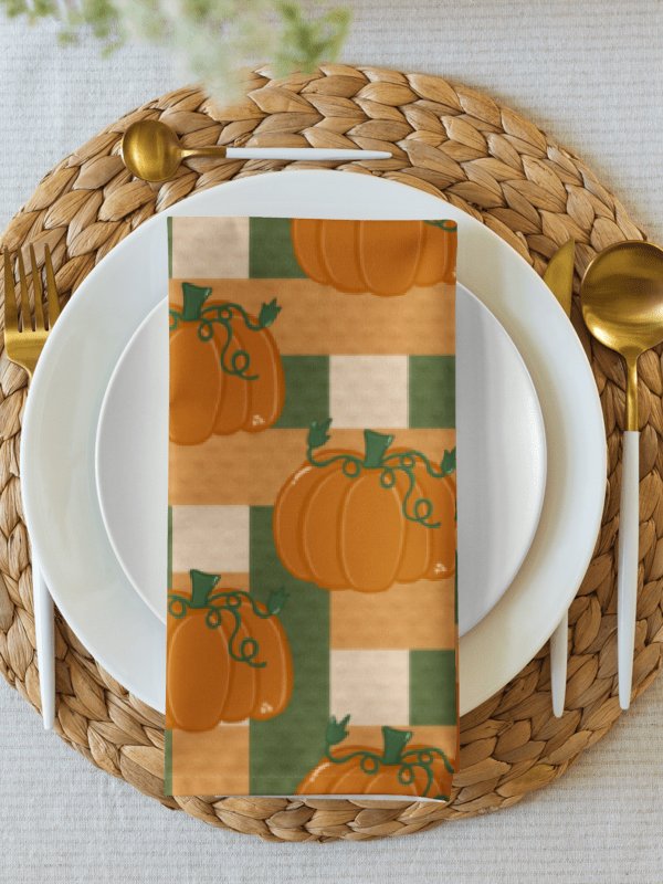 Pumpkin Plaid Cloth Napkin Set product image (2)