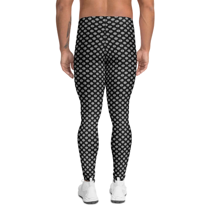 Black and White Striped Polka Dots Men's Leggings product image (2)