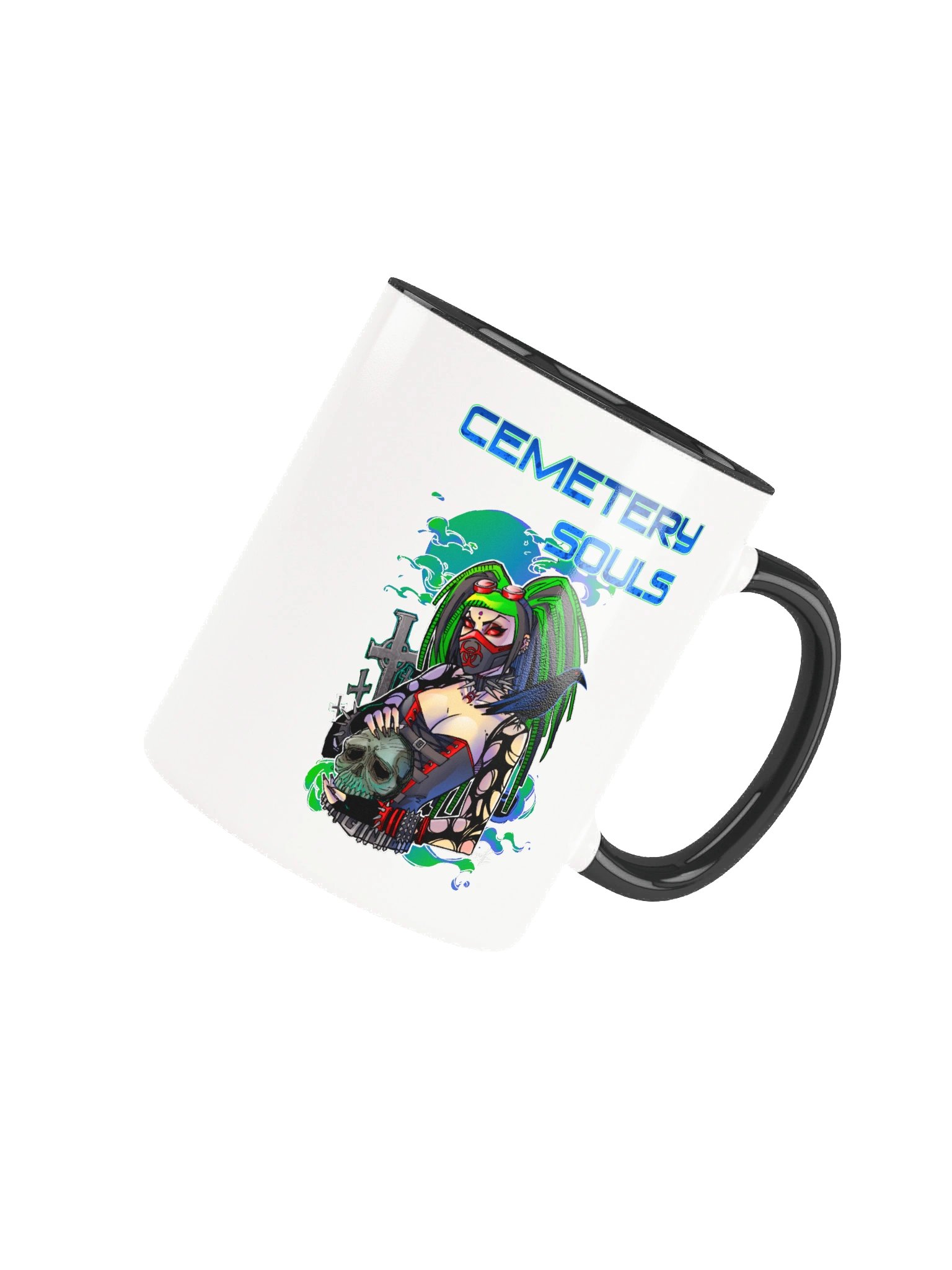 Cemetery Souls - CyberGoth Coffee Mug - Color on white - Color inside product image (4)