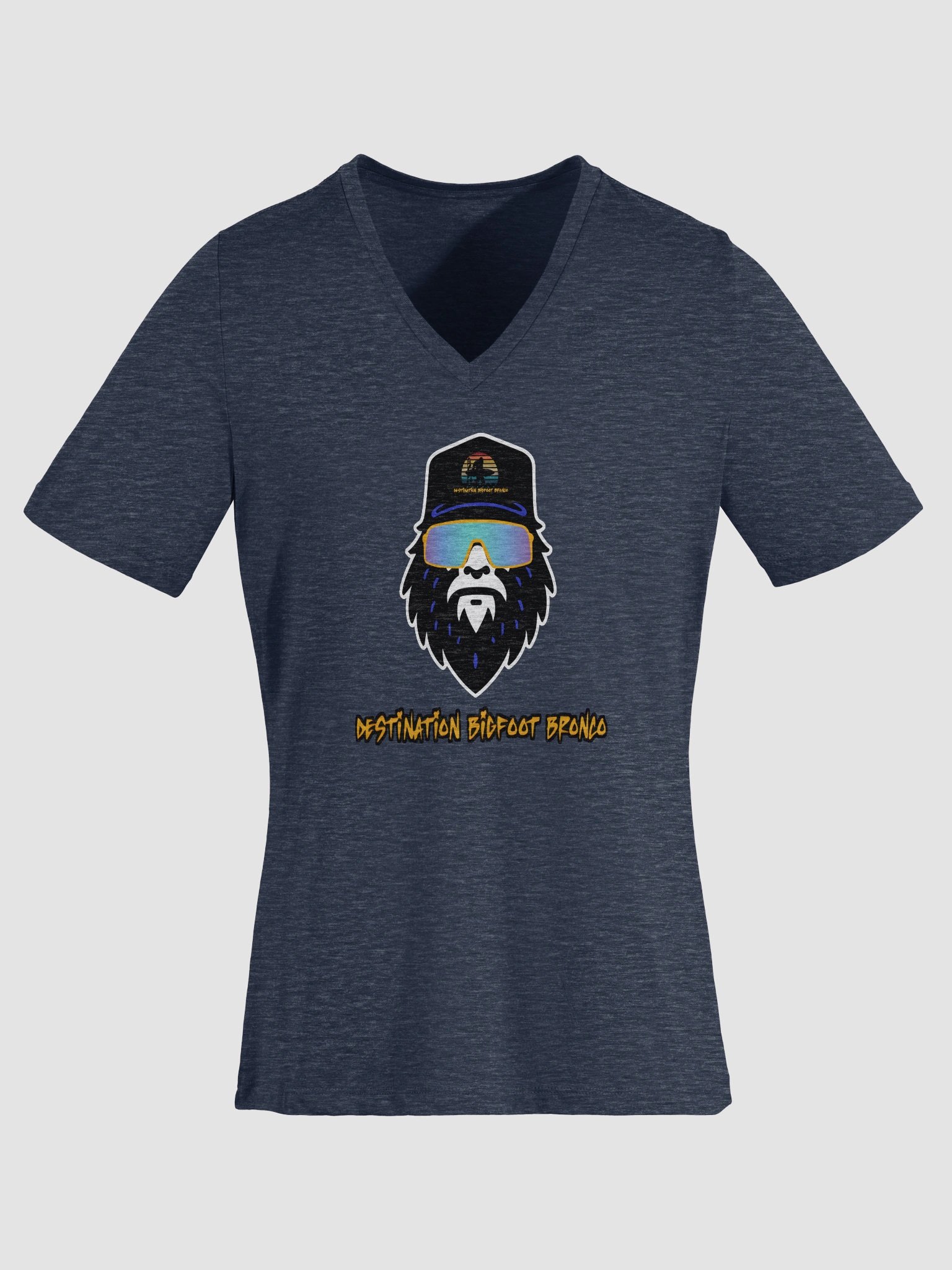Destination Bigfoot Bronco Bigfoot Logo Bella+Canvas Women's Relaxed V-Neck T-Shirt (Multiple Color Options) product image (51)