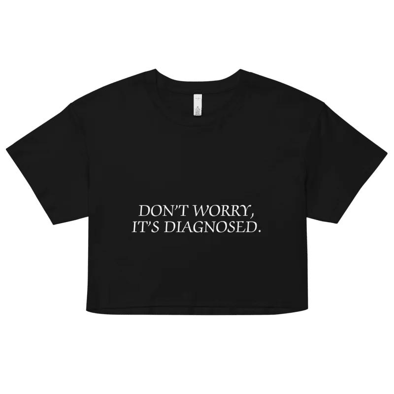 DW, IT'S DIAGNOSED (white) printed cotton crop top product image (1)