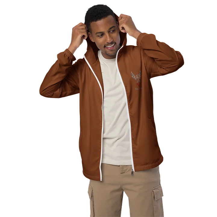 Golden Brown Protect Your Peace Painted Windbreaker product image (2)