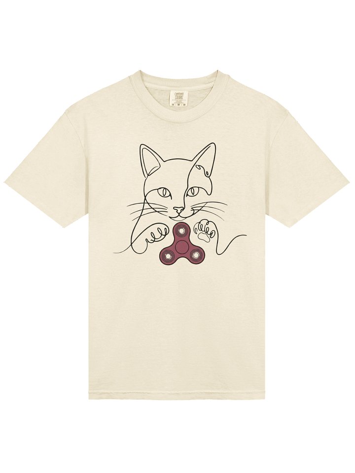 "Modern One-Line" Spinner Cat T-Shirt product image (1)