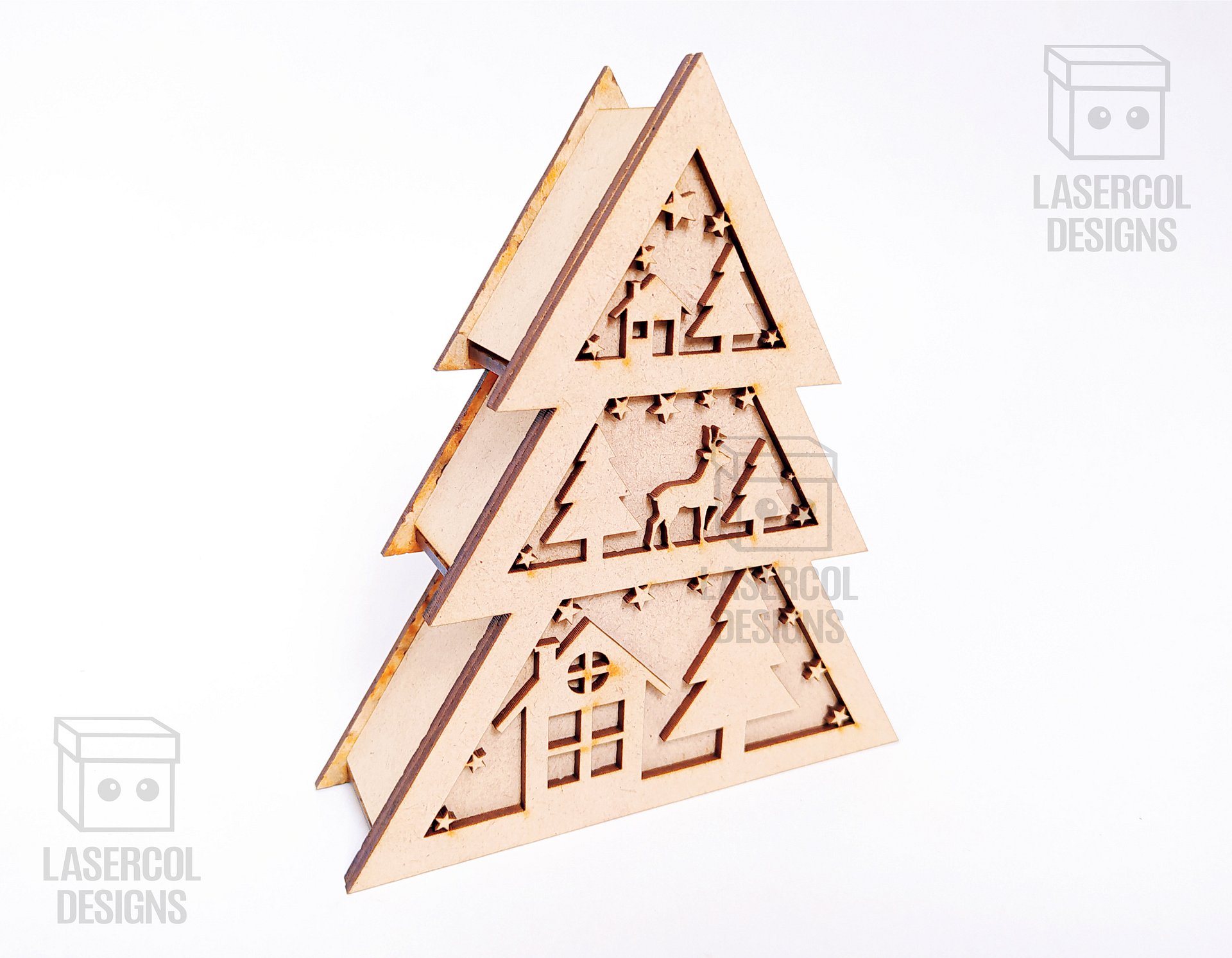 Christmas Tree and Star Box Bundle (2 Sizes, 5 Styles) - Laser Cut Files product image (5)