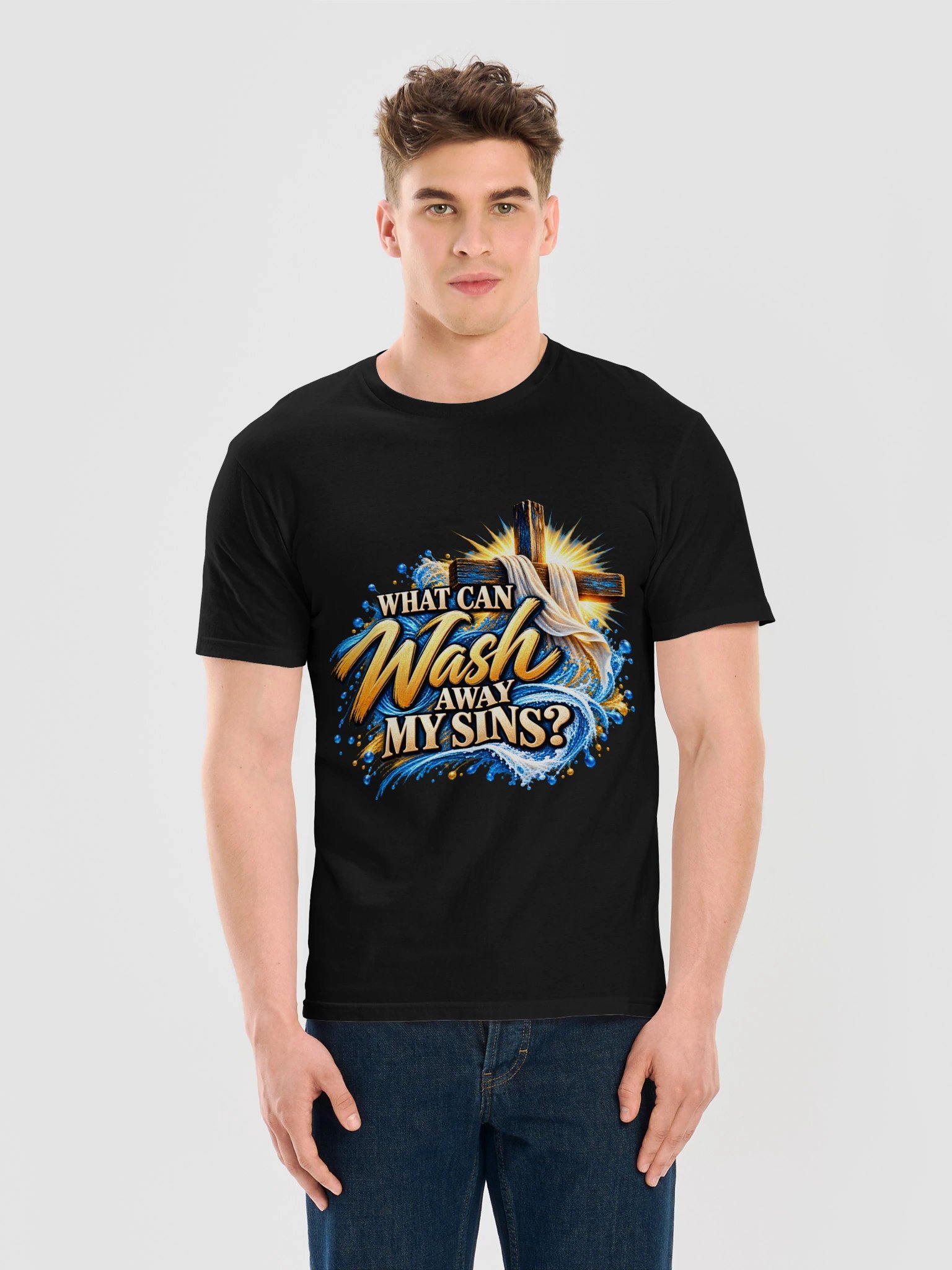 What Can Wash Away My Sins? Cross Graphic Tee product image (11)