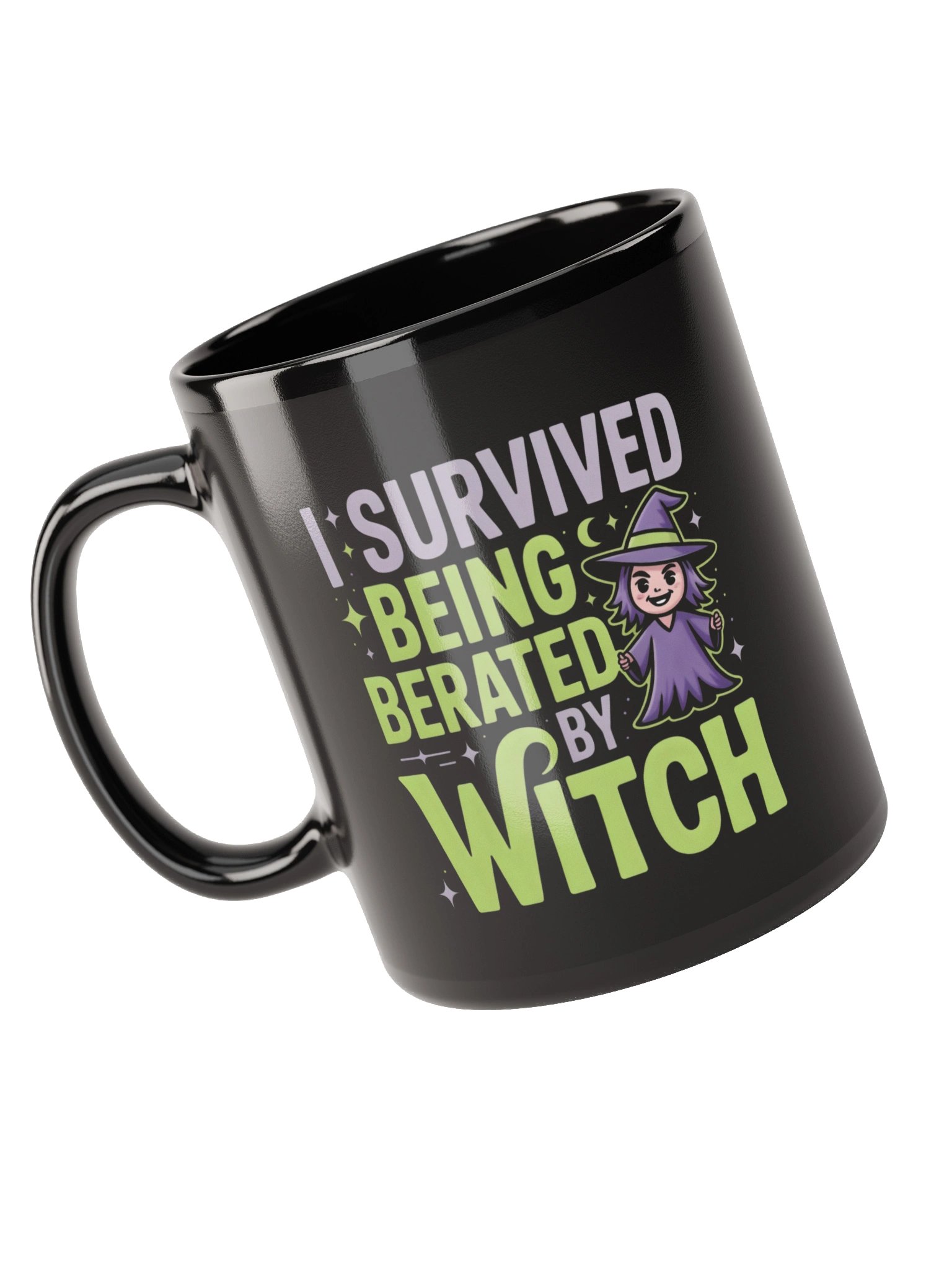 Survived Witch's Beration Glossy Black Mug product image (3)