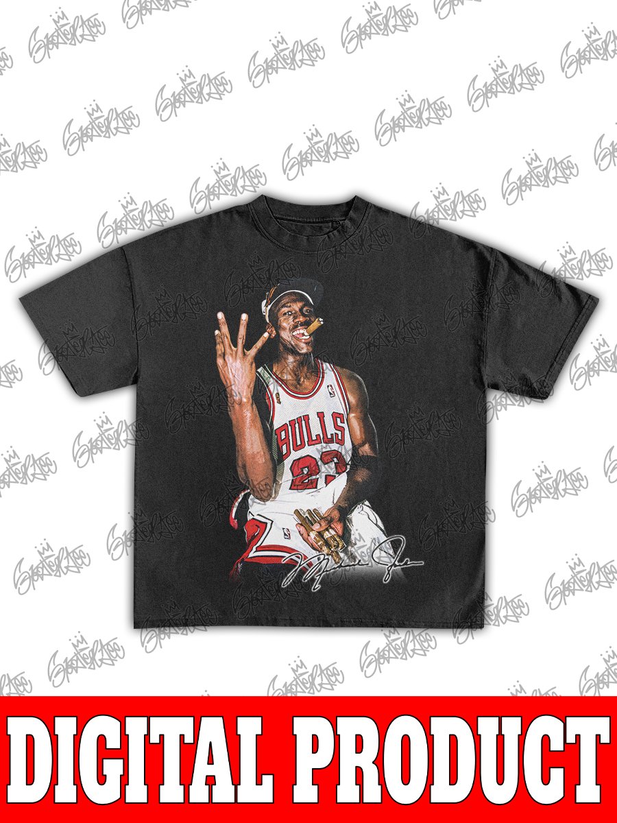 Michael Jordan GOAT Chicago Bulls Cigar Six Rings Vintage Bootleg Graphic product image (1)