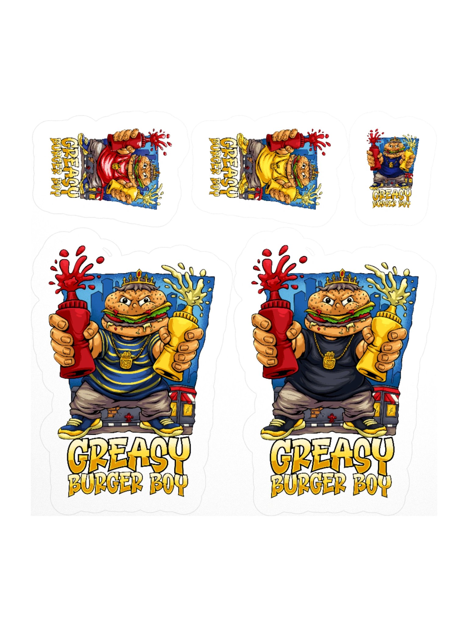 Greasy Burger Boy Stickers product image (1)