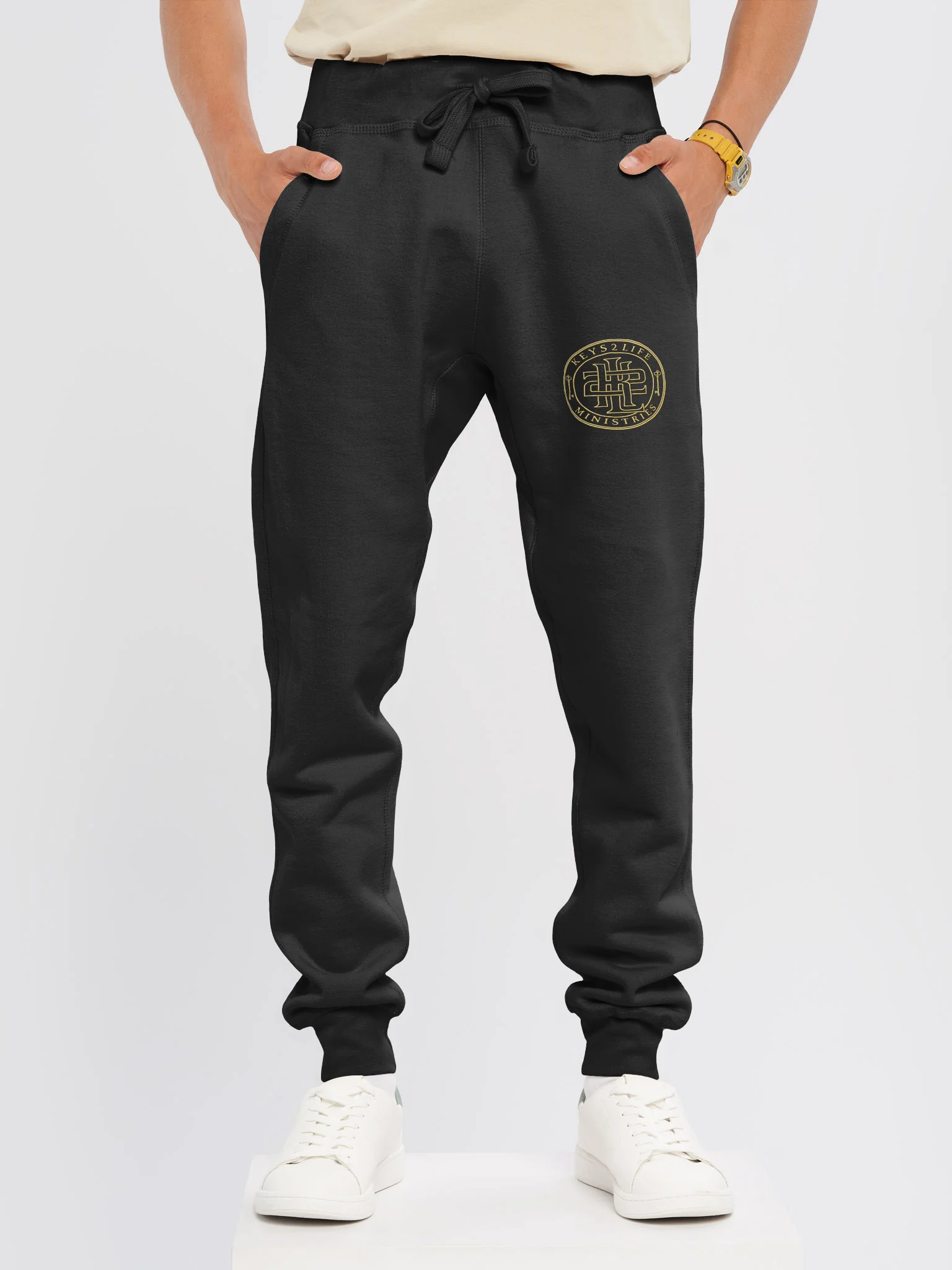 Keys2Life Ministries Gold Emblem Fleece Joggers product image (8)