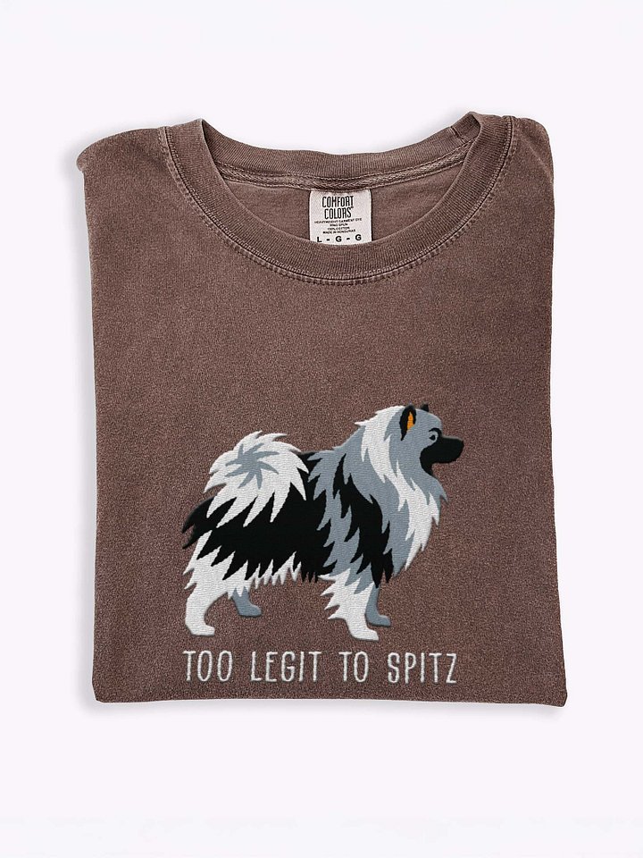 Too Legit to Spitz T-Shirt(Embroidered) of a Keeshond(Black & White) product image (1)
