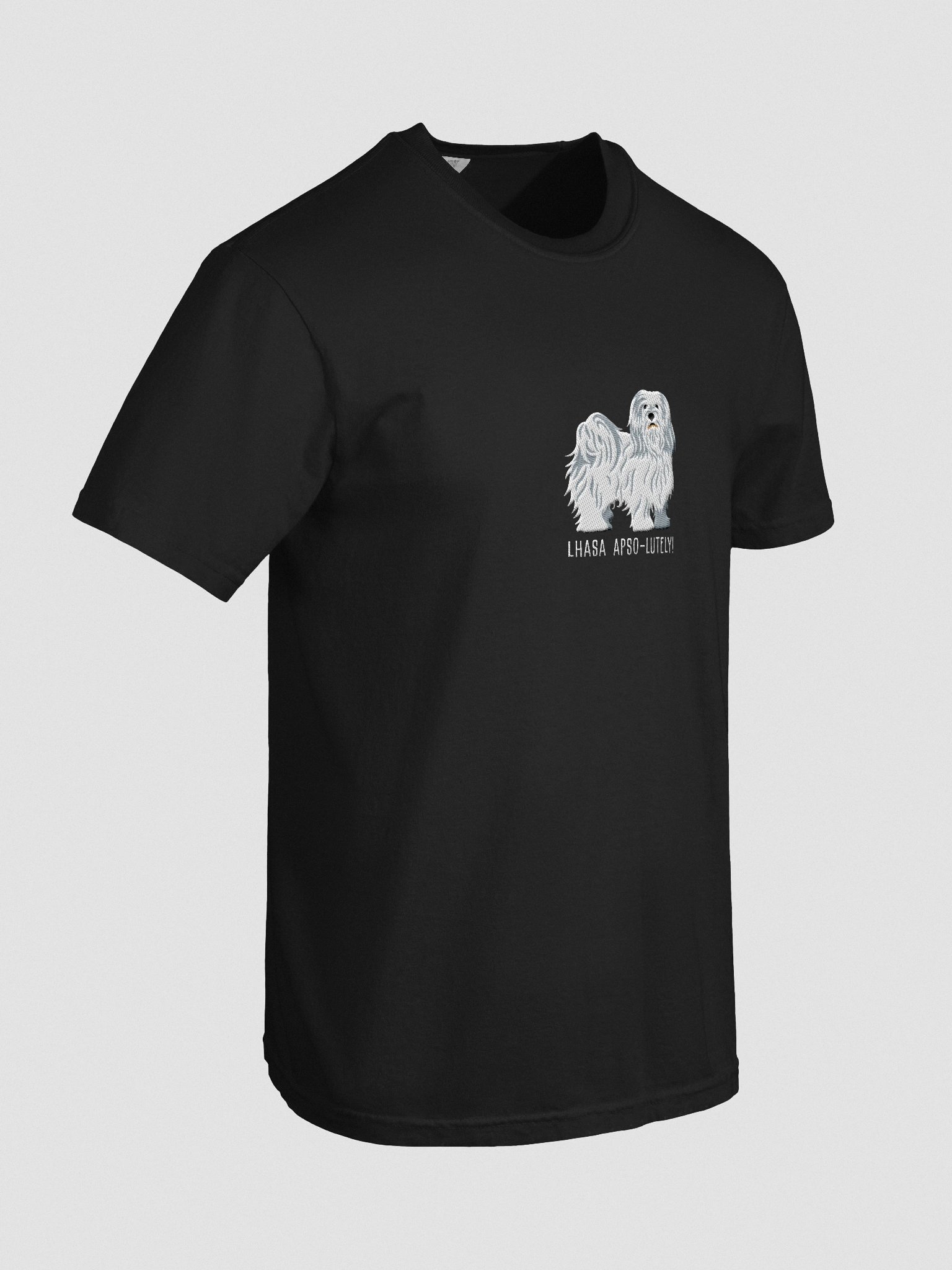 Lhasa Apso-lutely T-Shirt(Embroidered) of a Lhasa Apso(White) product image (11)