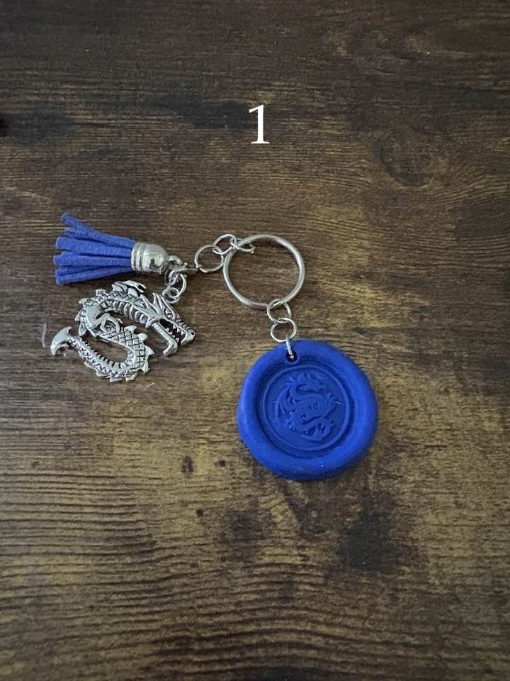 🗝️ Handmade Clay Keychains with Charms & Tassels – Dragons, Coffee, Dogs, and Cats product image (1)