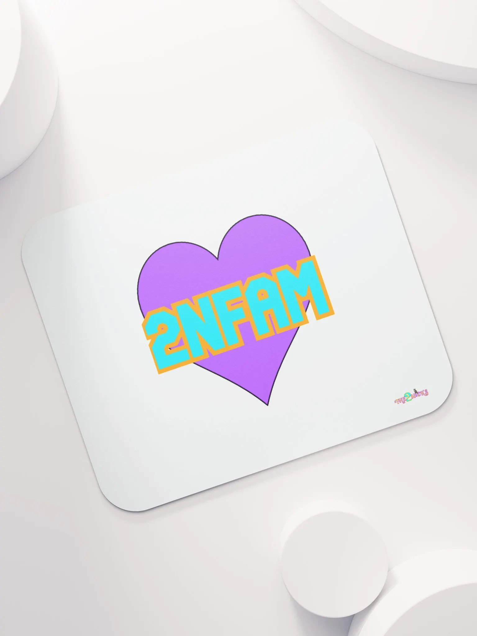 2NFAM Heart Classic Mouse Pad (White) product image (7)