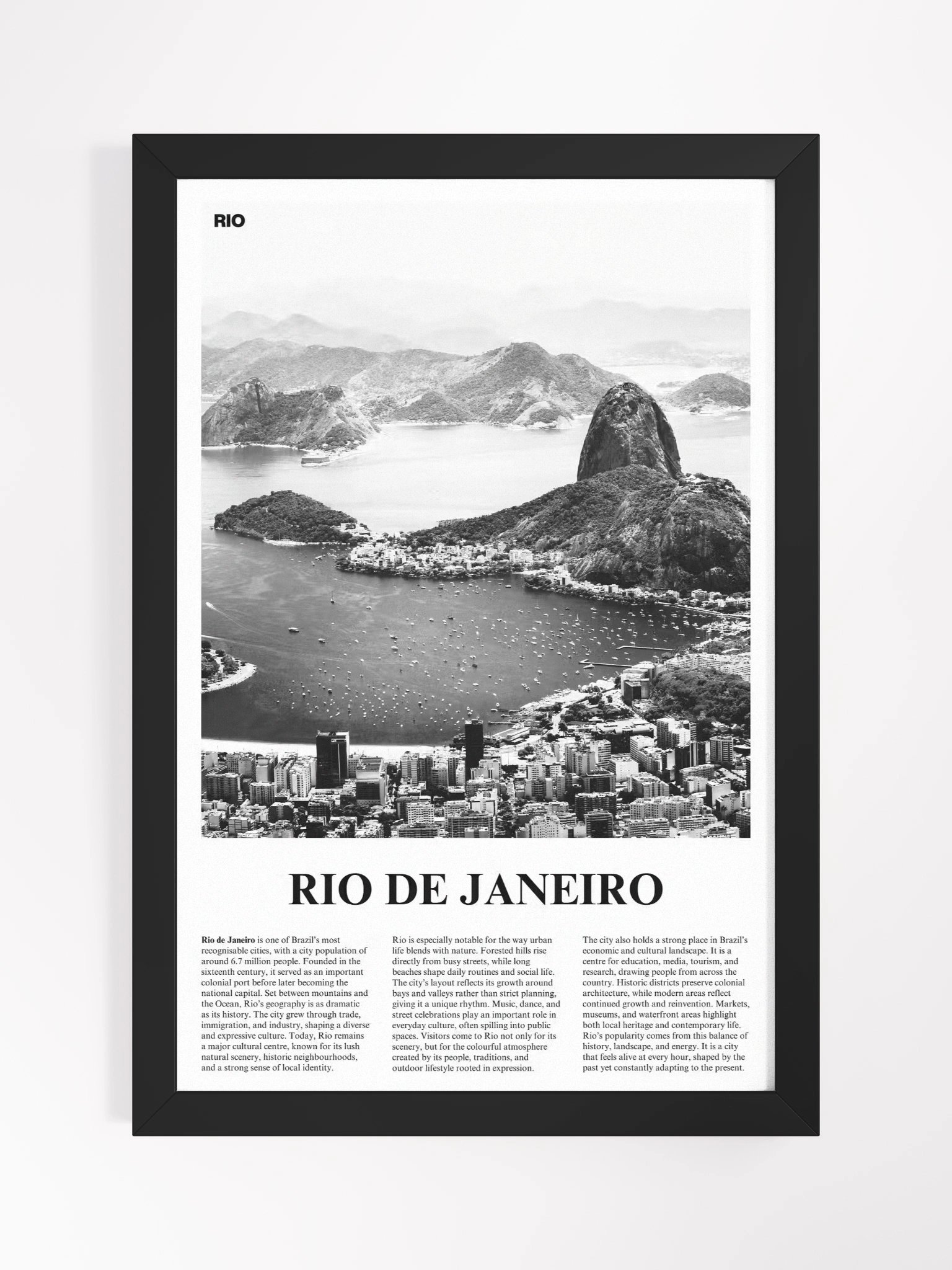Rio de Janeiro 01 Newspaper Poster | Framed product image (5)