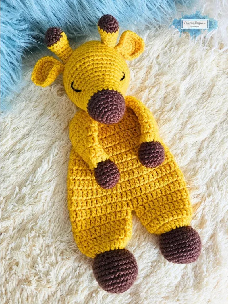 Giraffe Ragdoll Crochet Pattern Amigurumi Lovey Security Blanket PDF Pattern product image (6)