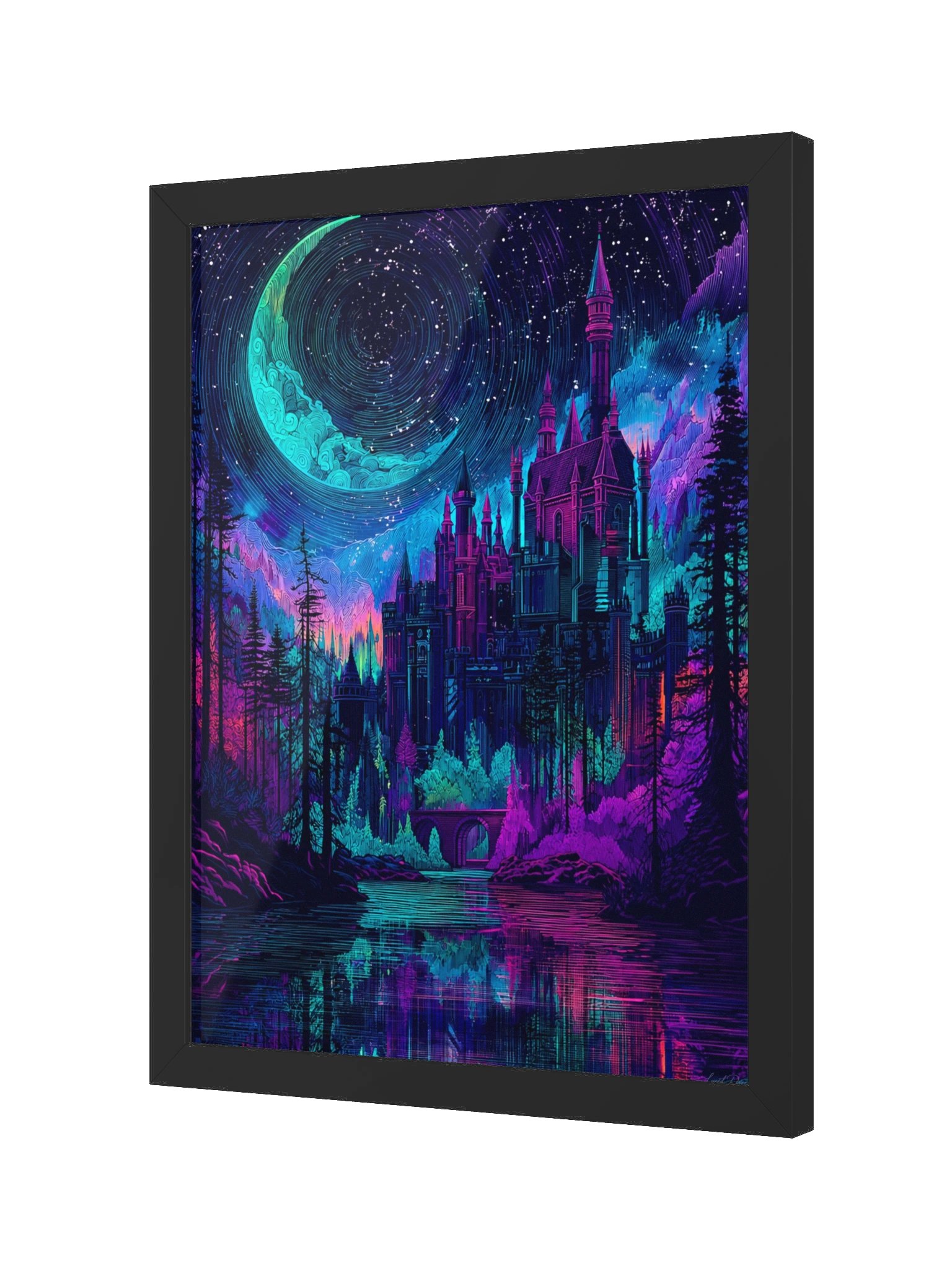 Crescent Castle Framed Art Print — Turquoise Crescent Castle product image (6)
