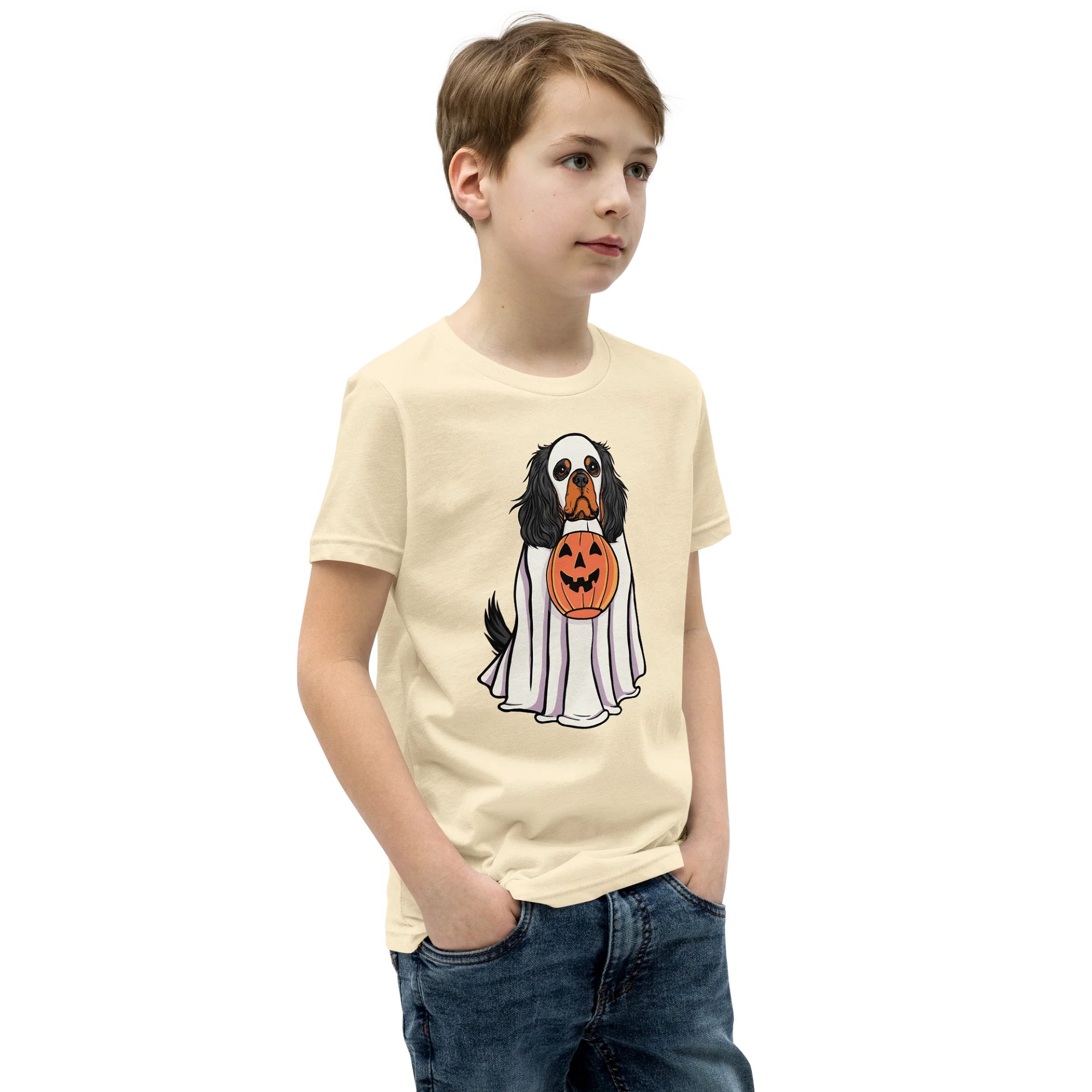 Halloween Cavalier King Charles Spaniel(Black & Tan) Youth T-Shirt product image (2)