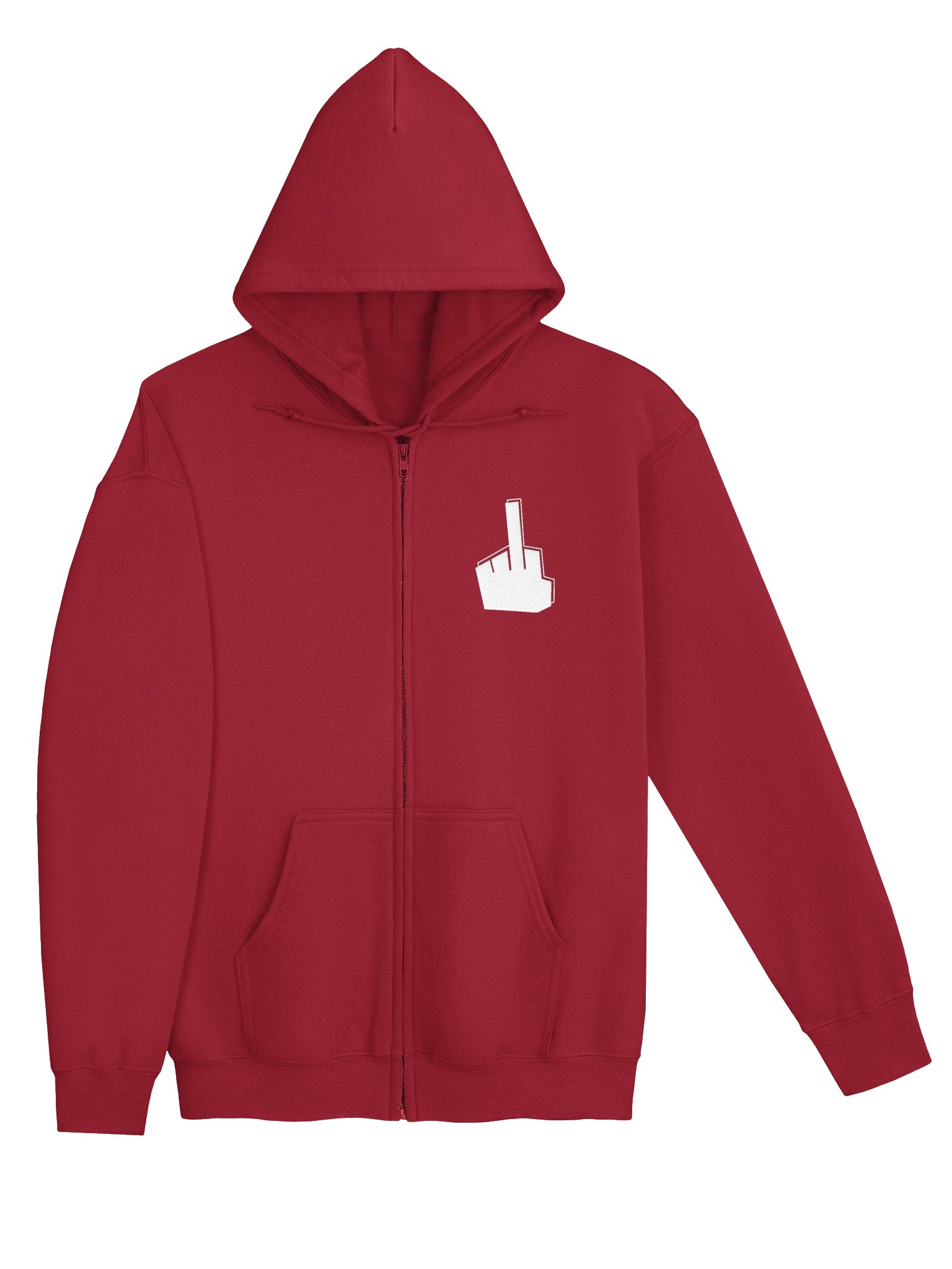 Sweat zip Doigt D'Honneur - Brodé ! (blanc) product image (3)