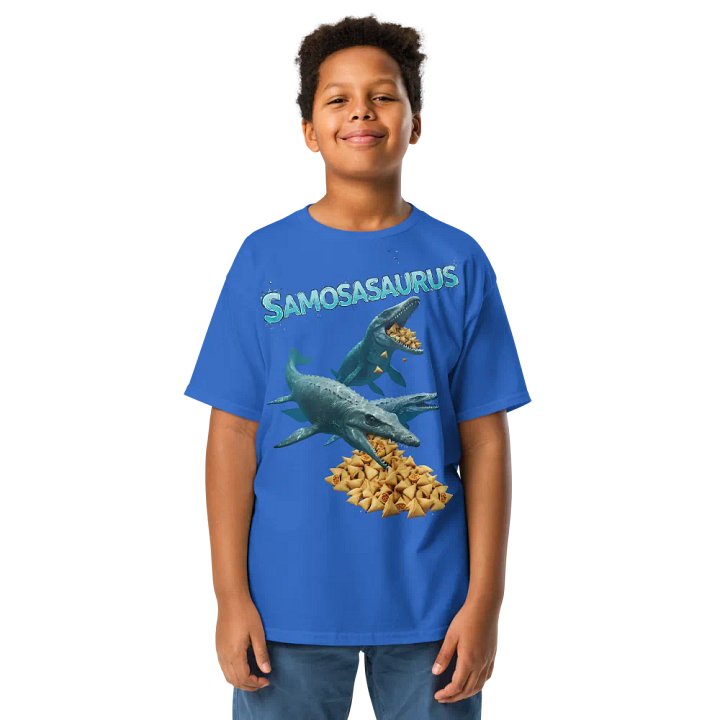 Samosasaurus - Mosasauraus and Samosa Funny Youth Dinosaur Shirt product image (16)