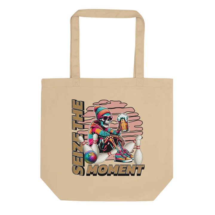 Seize The Moment Skeleton Ber Bowling Chill Vibes Eco Tote Bag product image (1)