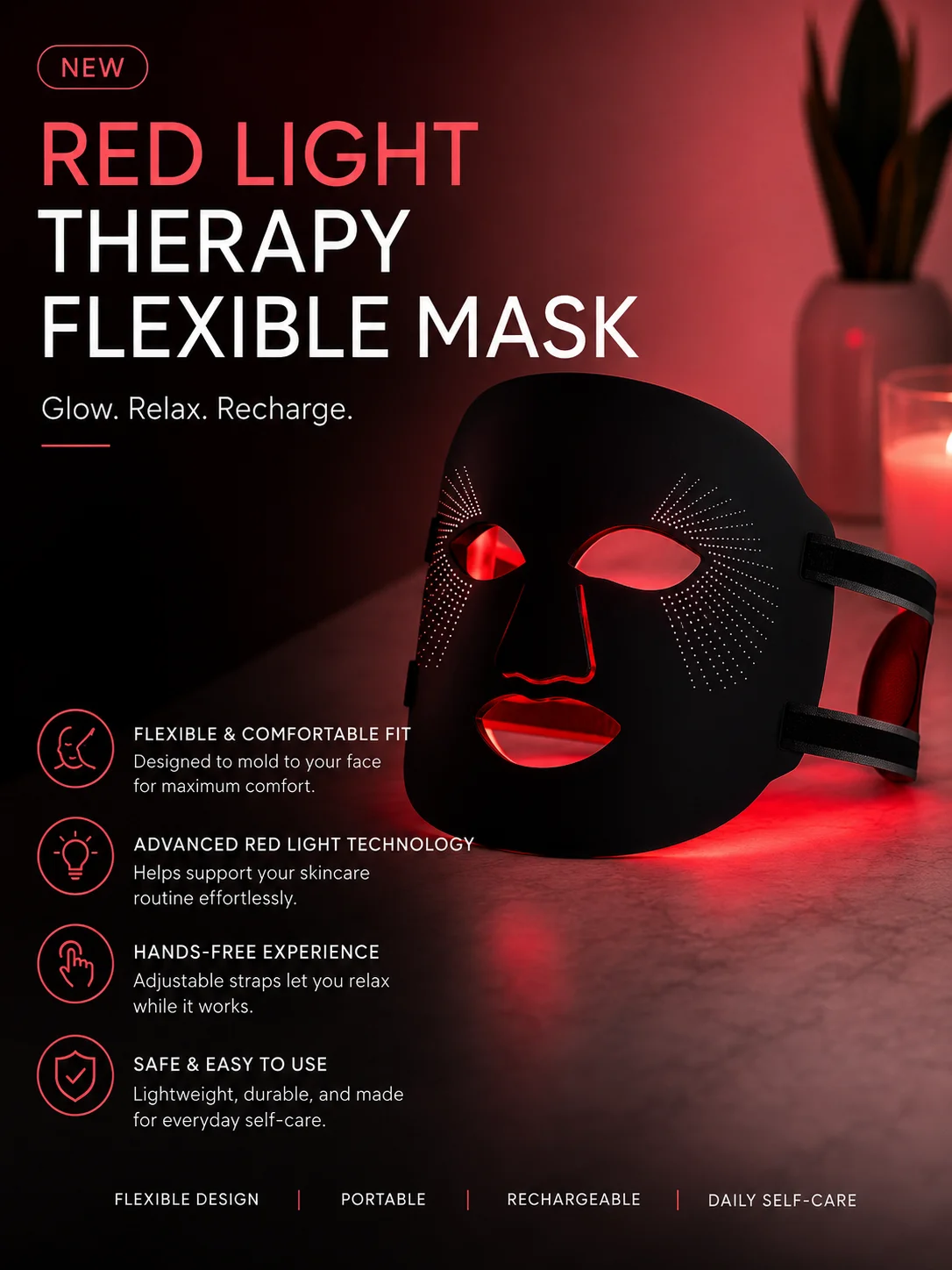 Red Light Therapy Flexible Mask product image (1)