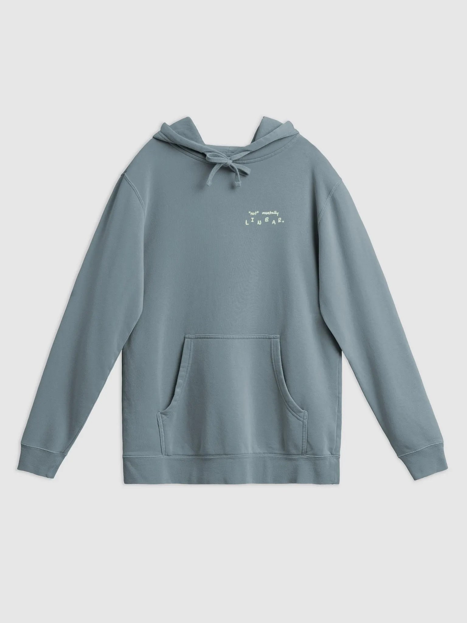 *not* mentally linear (sm. lined design, #96B697) printed pigment hoodie product image (29)