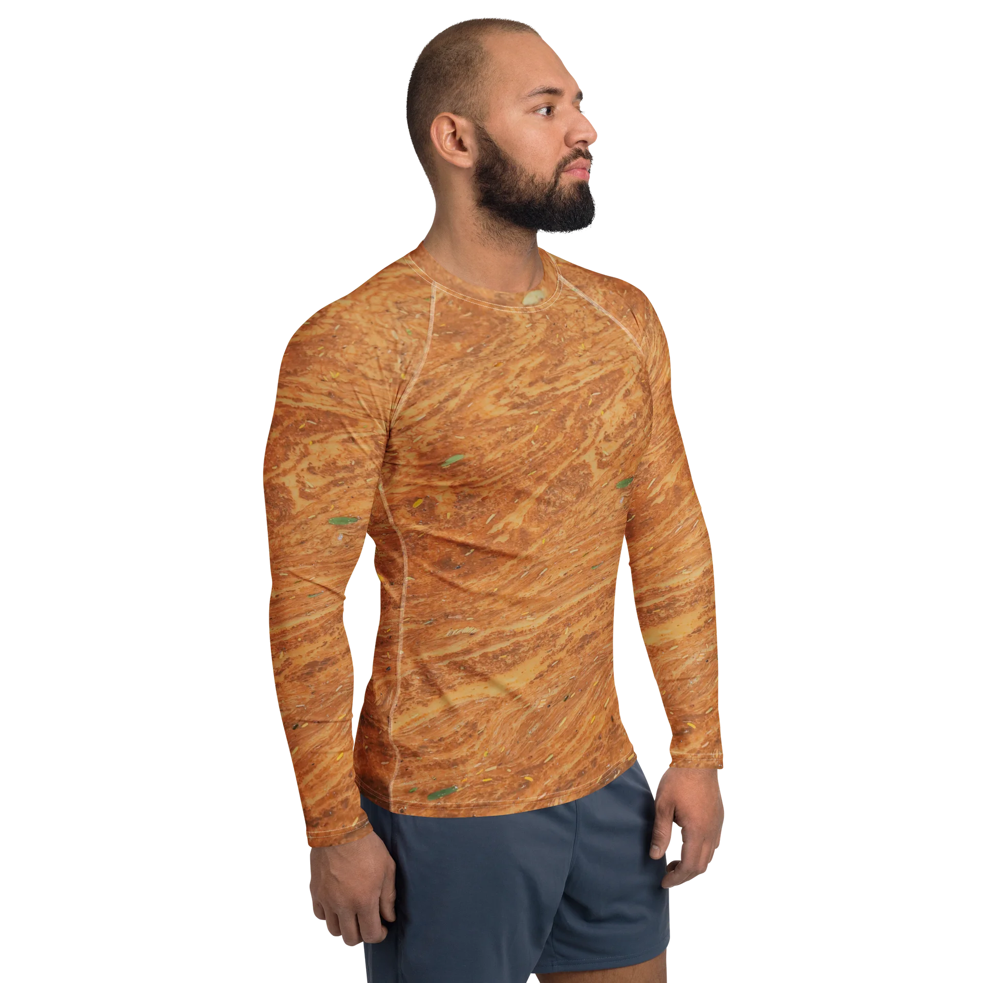 Terracotta Tea All-Over Print Men's Warm Earth Long Sleeve Rash Guard product image (4)